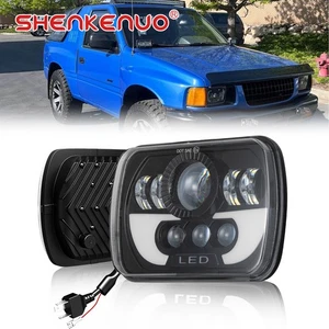 For Isuzu Amigo 1989-1994 5x7 7X6" H6014/H6052/H6054 Chrome Led Headlight Square - Picture 1 of 17