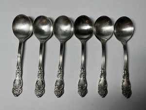 6 Pc TIGER LILY FESTIVITY Silverplate ROUND SOUP GUMBO SPOONS Reed & Barton - Picture 1 of 3