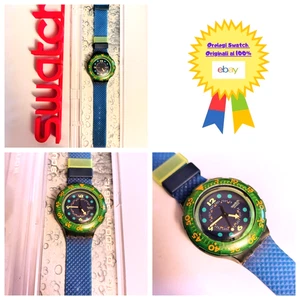 Swatch Scuba Nuovo Blue Moon SDN100 1991 Orologio da polso Vintage Anni 90 NOS - Imagen 1 de 9