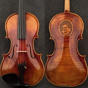 Master Antique Strad Style Violin 4/4 Carved Beethoven Best European Wood A30PRO - Picture 1 of 12