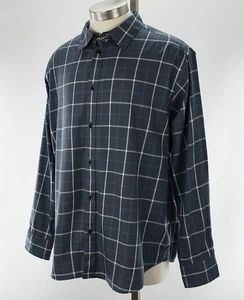 RAG & BONE Shark Blue Plaid MATTHEW Long Sleeve Cotton Flannel Shirt MEDIUM NWT - Picture 1 of 2