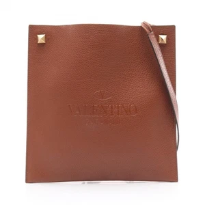 Valentino Garavani Identity Leather Crossbody Bag Men Brown Used 32cm - Picture 1 of 7