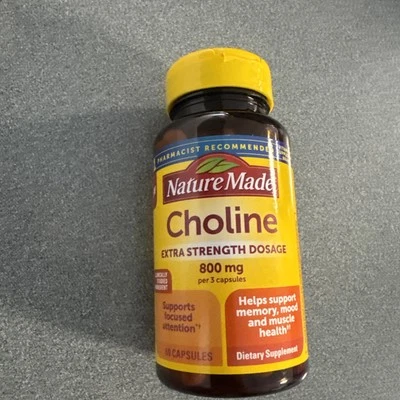 Colina Extra Fuerza 800mg 60 Cápsulas Nature Made Exp 04/2026 Foto 1 de 3