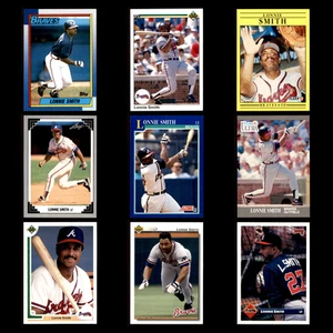 Lonnie Smith Lot 9 Different Baseball Cards 1990-1993 Atlanta Braves Only MLB - Picture 1 of 11