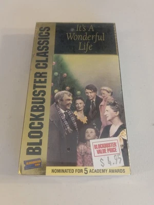 BLOCKBUSTER CLASSICS-It’s A Wonderful Life New Sealed VHS (Jimmy Stewart) - Image 1 of 2