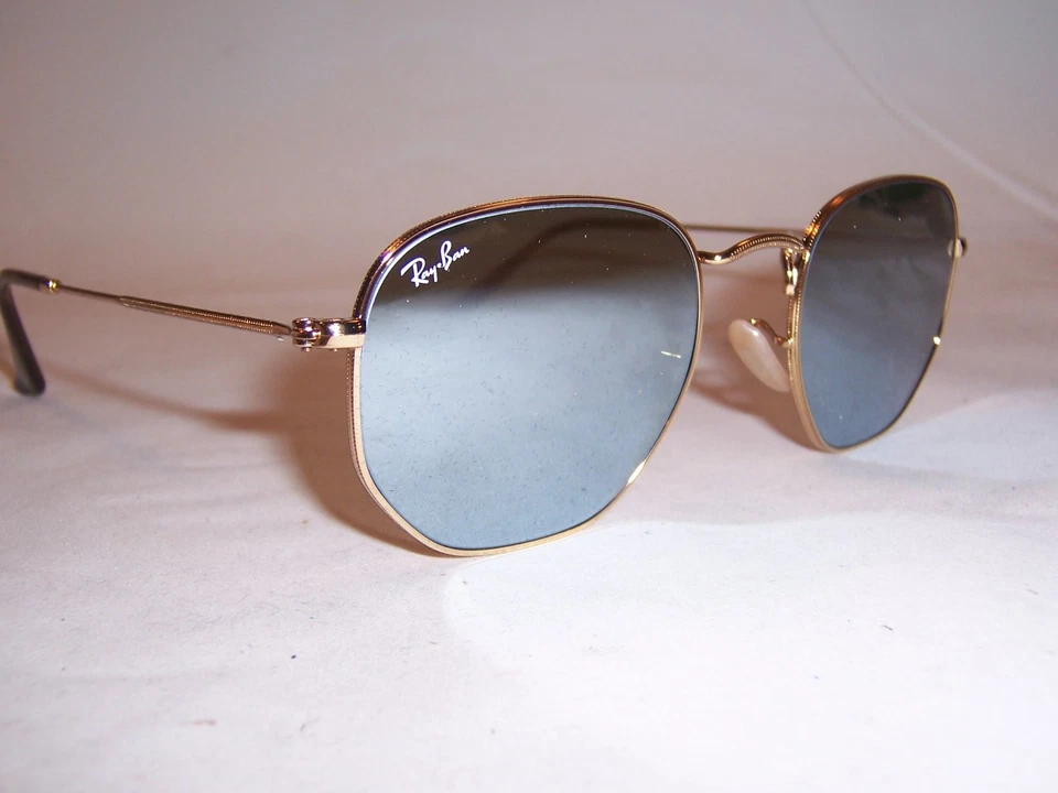 Ray-Ban Rb3548n 001/30 Hexagonal Gold Frame Silver Flash 51mm Lens Sunglasses