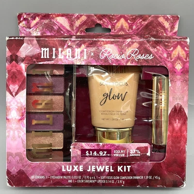 Milani Rocio Roses Luxe Jewel Kit Eyesheadow PaletteSoft Focus Glow Lipstick 3Ct - Image 1 of 4