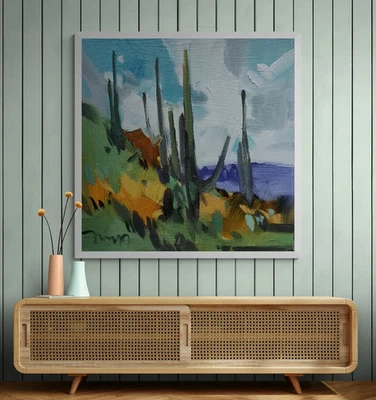 Коллекционная художественная гравюра Хосе Трухильо 48x48 дюймов пейзажное искусство западной пустыни - Изображение 1 из 4