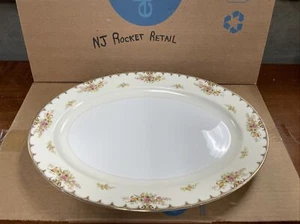 Royal Embassy Lincoln 16" Oval Serving Platter Gold Trim - Picture 1 of 18