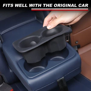 Car Rear Center Seat Cup Holder Black TPE Beverage Mount For Ford Maverick 2022+ - Picture 1 of 12