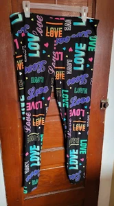 NUEVO CON ETIQUETAS NOBO Juniors Mujer XL 15/17 Negro Love Gamuza Leggings de tiro alto - Imagen 1 de 5