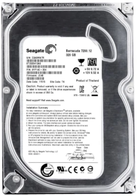 Hard Drive Seagate Barracuda 7200.12 ST3320413AS 320GB 7.2K 16MB SATA III 3.5'' - Image 1 of 3