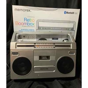 Memorex MBCA300S Retro Bluetooth Boombox w Cassette Player/Recorder Radio *READ* - Picture 1 of 15