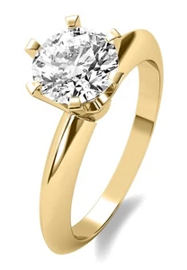 Natural Mined Solitaire .75 Carat I VS1 Round Cut Diamond Engagement Ring 14k - Picture 1 of 6