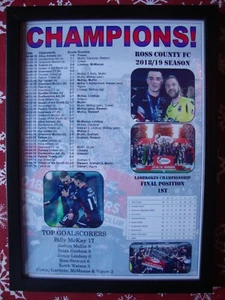 Ross County Scottish Championship champions 2019 - framed print - Picture 1 of 2