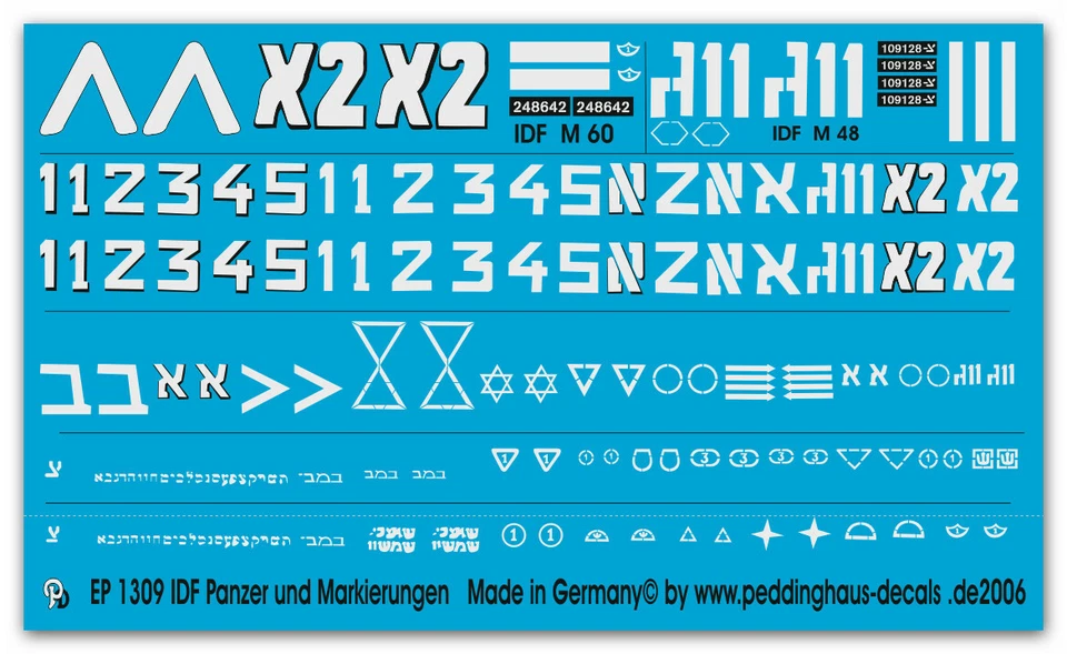 Peddinghaus-Decals 1/72 1309 Idf Carro Armato E Tag - Immagine 1 di 1