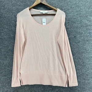 New Loft Sweater Pullover Women S Small Pink Knit Silk Long Sleeve Round Neck - Picture 1 of 8