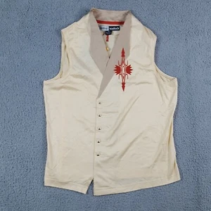 Aztec Western Embroidered Preppy Art Women's Medium Sleeveless Golf Polo Shirt - Picture 1 of 9