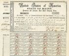 Certificat obligataire 1854 Penobscot & Kennebec RR