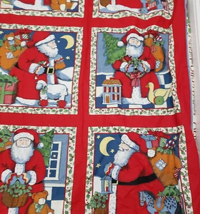 Santa Claus Christmas Fabric Panel crafts quilt sewing projects 50 x 44 in - Picture 1 of 4