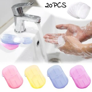 20Pcs Disposable Hand Washing Tablet Travel Carry Toilet Soap Paper   - Picture 1 of 24