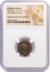 NGC F Roman Antoninianus of Quintillus AD 270 NGC Ancients Double Denarius - Picture 1 of 3