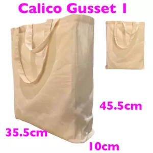 Calico Bags Shopping Bag Tote Calico Bag Gusset 10cm H45.5*W35.5 S1: 1-200 bags - Picture 1 of 25