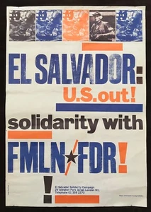 El Salvador Solidarity Campaign Early 1980's "El Salvador: U.S. Out!" Poster - Picture 1 of 5