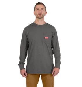 Camiseta Milwaukee Para Hombre X-Grande Gris GRIDIRON Algodón/Poliéster Manga Larga Bolsillo - Imagen 1 de 8