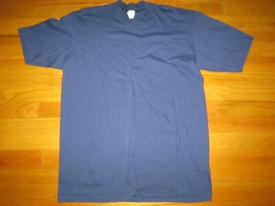 LL BEAN Vtg 80s 90s Single Stitch Navy Blue Plain blank T Shirt L MADE USA EUC - Image 1 of 3