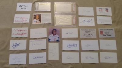 HOF SIGNED INDEX JOE MORGAN STAN MUSIAL SPARKY ANDERSON DENNIS ECKERSLEY PSA DNA - Image 1 of 4