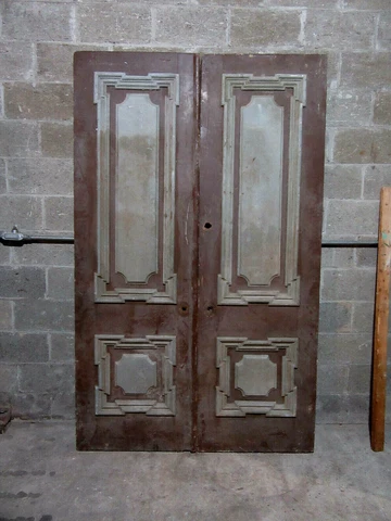~ ORNATE ANTIQUE DOUBLE ENTRANCE FRENCH DOORS ~ 53.5 X 86.5 ~ SALVAGE Cover