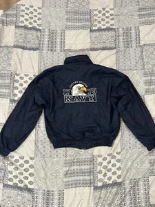 Oarsman Jacket Medium Men's Bomber Blue Windbreaker United State Navy Bald Eagle - Picture 1 of 4