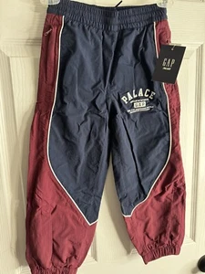 Palace X Gap Kid's Embroidered Nylon Track Bottoms Navy/Red Size S (6-7) - Picture 1 of 5