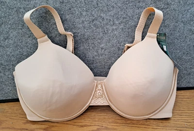 Sujetador Camiseta Vanity Fair Talla 38DD Belleza Espalda Suavizante Con Aros, Beige Nuevo Con Etiquetas Foto 1 de 4