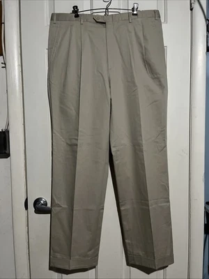 Pantalones chinos de algodón Brioni Cannes plisados color caqui tostado talla 38R 38x32 nuevos con etiquetas $435 Foto 1 de 4