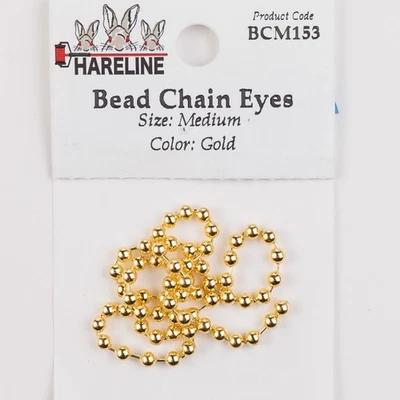 Ojos de cadena de cuentas Hareline - dorados - medianos Foto 1 de 3