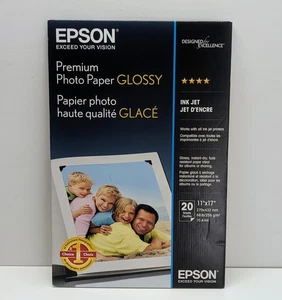 Epson 11 X 17  Premium Photo Paper Glossy - 20 sheets - New Sealed B Ledger - Picture 1 of 3