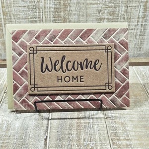 Hallmark New Home Grußkarte 5x7 Glückwunsch Willkommen Matte 3D schwer - Bild 1 von 9