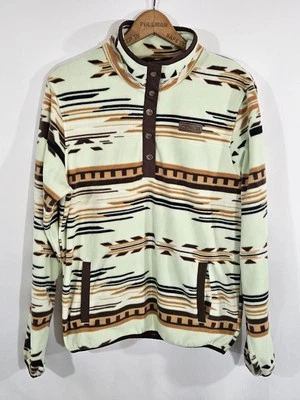 Pullover Cinch Hombres M Verde Azteca Polar Polar Chaqueta Cuarto Snap Suroeste Foto 1 de 4