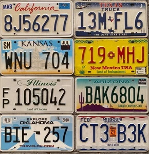 Lotto 8 TARGHE Americane ORIGINALI  - Gli 8 Stati attraversati dalla US ROUTE 66 - Picture 1 of 8