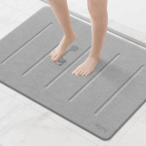 Stone Bath Mat Large, 32" x 20" Diatomaceous Earth Mat Non-Slip Quick Drying - Picture 1 of 7