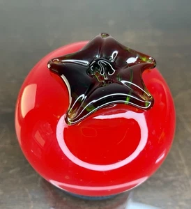Vintage MCM Murano Style Tomato Studio Art Glass Hand Blown TOMATO - Picture 1 of 9