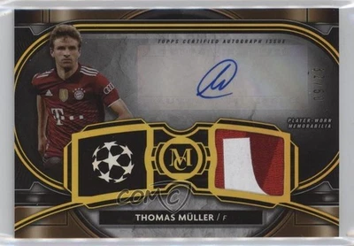 2021-22 Topps Museum Collection UCL Relics Gold /50 Thomas Muller Müller Auto - Image 1 of 2