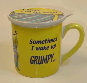Funny Mug "Sometimes I Wake Up Grumpy...Other Times I Let Her Sleep" Coaster/Lid - Picture 1 of 7