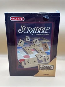 2009 New Sealed SCRABBLE Vintage Game Collection Wooden Bookshelf Box Target - Picture 1 of 4