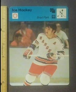 1977 Sportscaster Brad Park New York Rangers Demon On Defense Eishockeykarte - Bild 1 von 2