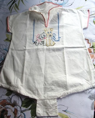 Vintage Handmade BABY ROMPER with Embroidery 100% Cotton Adorable Great Cond! - Image 1 of 4