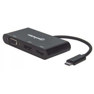 Manhattan Convertitore Audio Video USB-C™ Multiporta - Hub MST HDMI DP VGA - Immagine 1 di 4