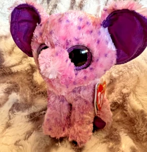 TY Beanie Boos Eva Elephant pink and purple elephant toy elephant nwt elephant - Picture 1 of 13